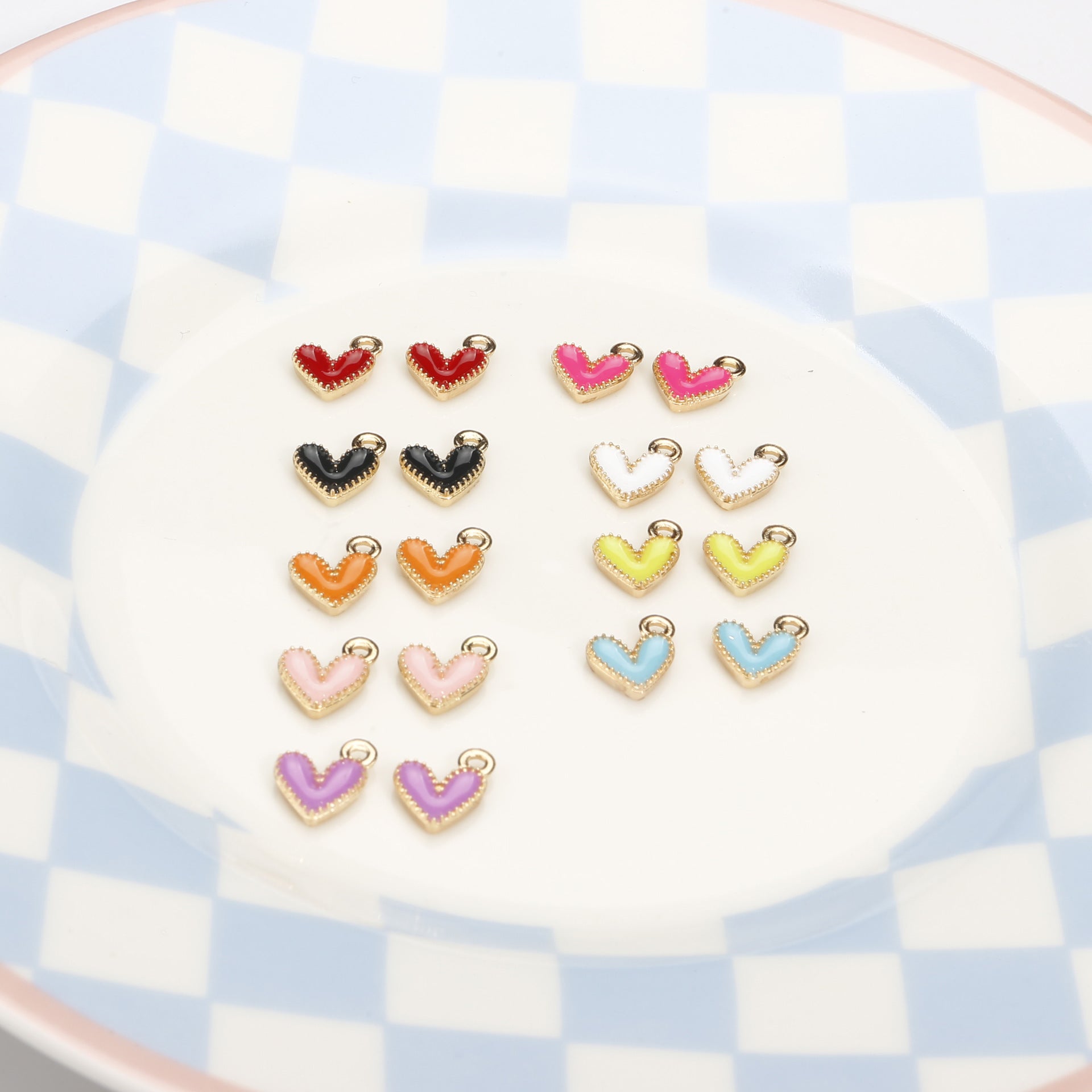 10PCS Heart Drip Oil Alloy Jewelry Set in Nine Colors