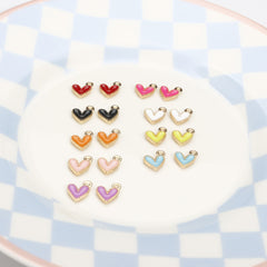 10PCS Heart Drip Oil Alloy Jewelry Set in Nine Colors