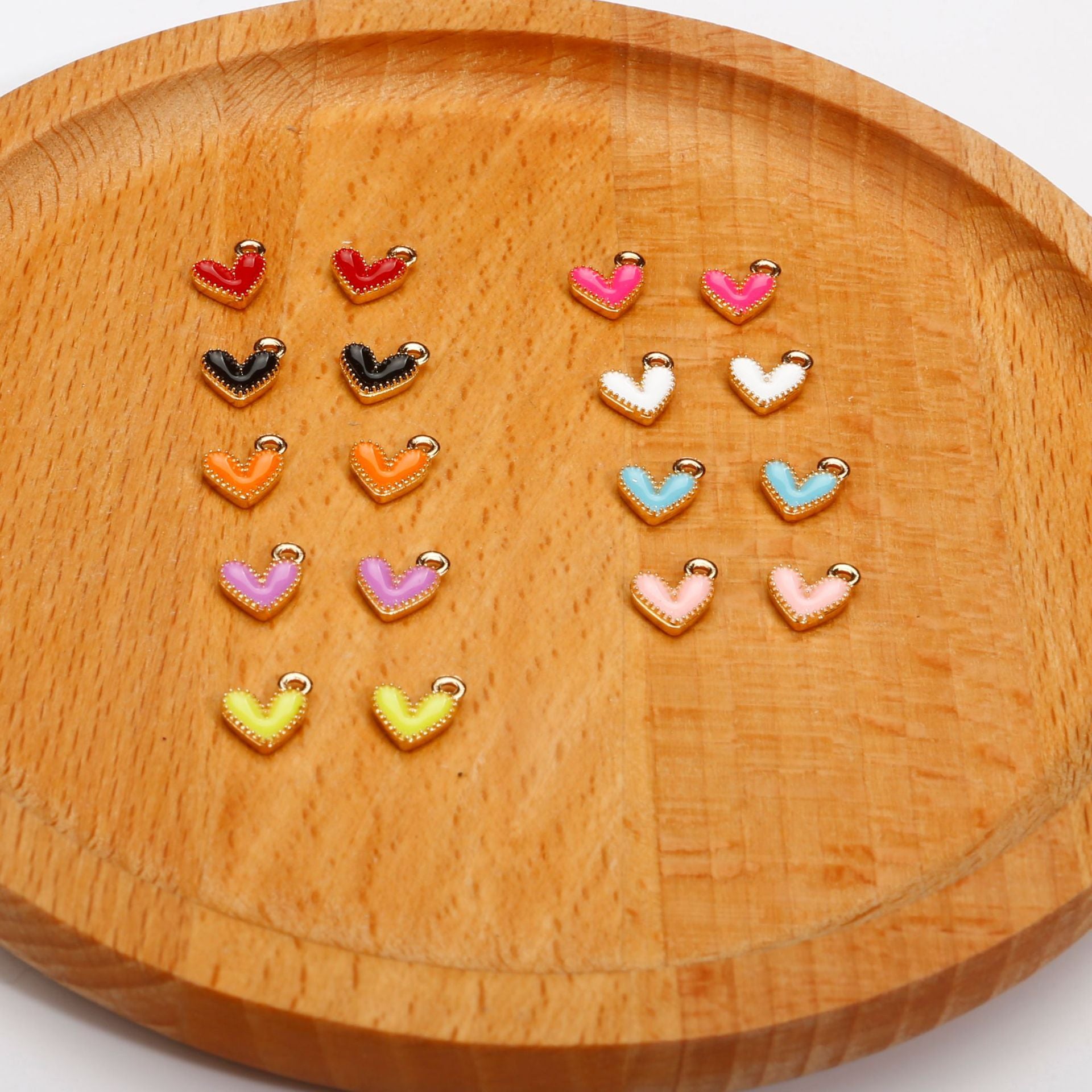 10PCS Heart Drip Oil Alloy Jewelry Set in Nine Colors