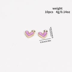 10PCS Heart Drip Oil Alloy Jewelry Set in Nine Colors