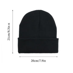 Flame Embroidered Beanie Hip Hop Knitted Warm Skull Cap