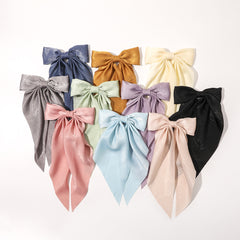 Velvet Bow Decor French Clip Solid Hair Clip Style Hair Accessories