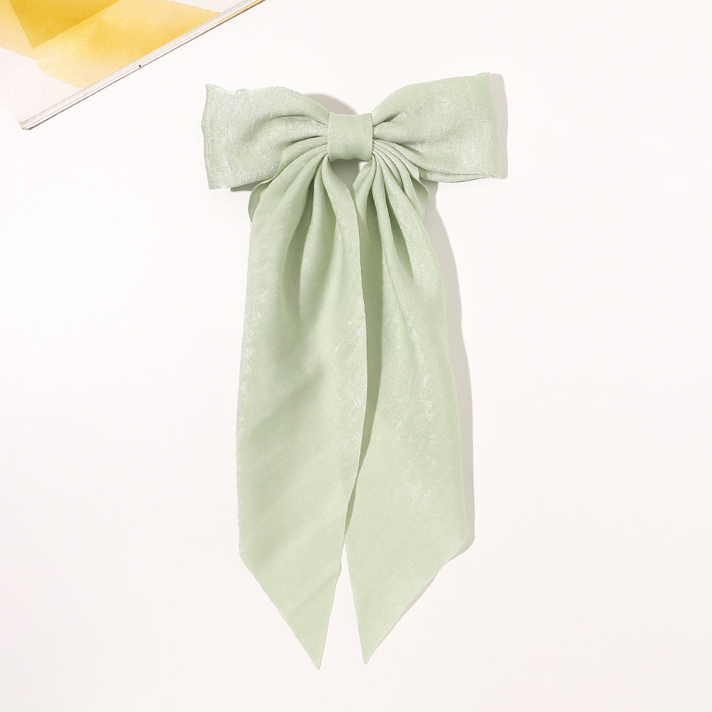 Velvet Bow Decor French Clip Solid Hair Clip Style Hair Accessories