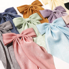 Velvet Bow Decor French Clip Solid Hair Clip Style Hair Accessories