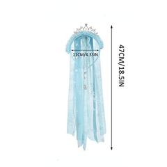 Girls Cartoon Crown Princess Headband With Mesh Decor