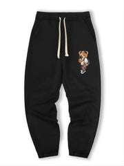 Bear Taking Photos Print Men's Drawstring Pocket Sweatpants