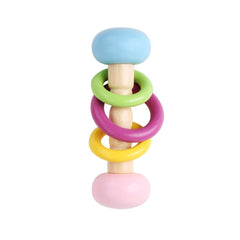 Wooden Rattles 4 pc Set Orff Musical Instruments Hand Grip Rattles