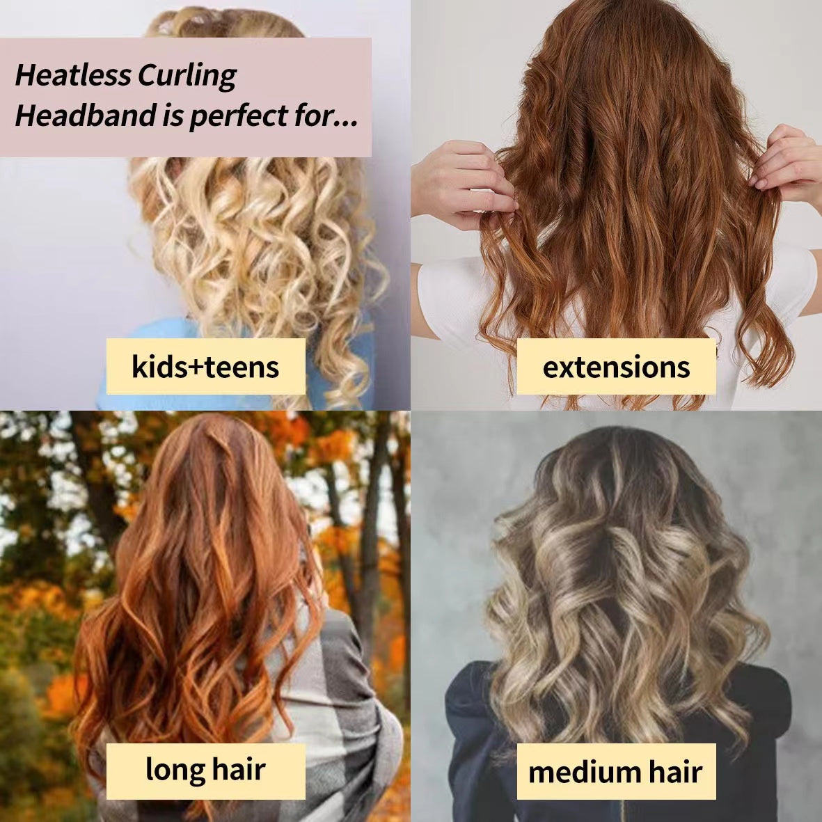 Heatless Curling Rod Headband No Heat Hair Curlers for Lazy Hair Rollers