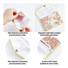 Chinese Brocade Embroidered Jewelry Silk Purse Small Jewellery Gift Bag