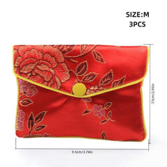 Chinese Brocade Embroidered Jewelry Silk Purse Small Jewellery Gift Bag