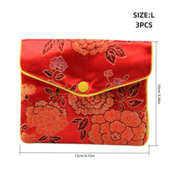 Chinese Brocade Embroidered Jewelry Silk Purse Small Jewellery Gift Bag