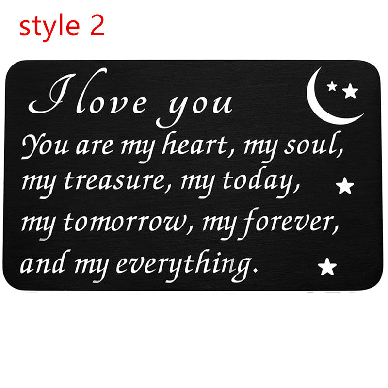 Engraved Steel Wallet Card Insert For Him