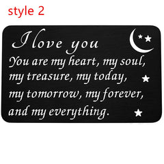 Engraved Steel Wallet Card Insert For Him