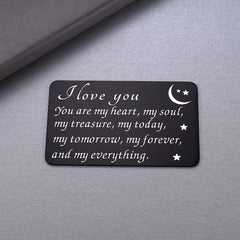 Engraved Steel Wallet Card Insert For Him