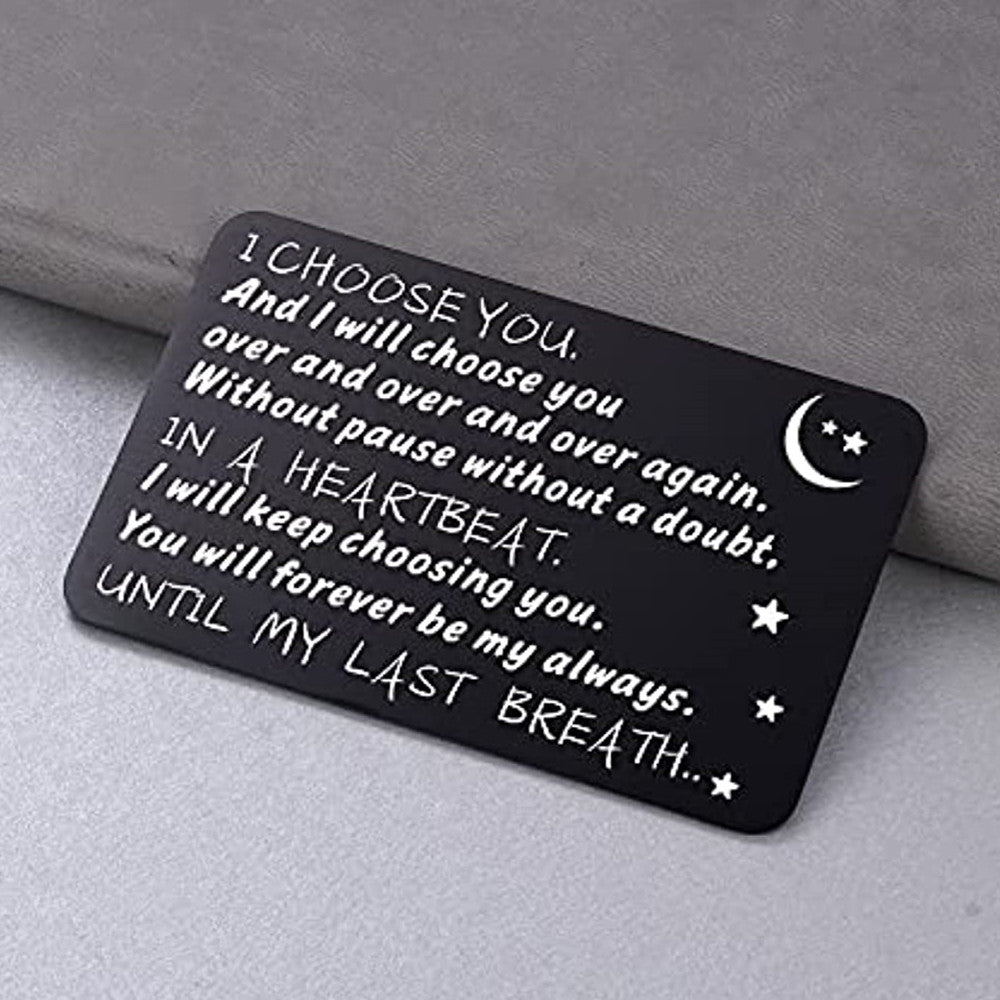 Engraved Steel Wallet Card Insert For Him