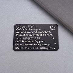 Engraved Steel Wallet Card Insert For Him