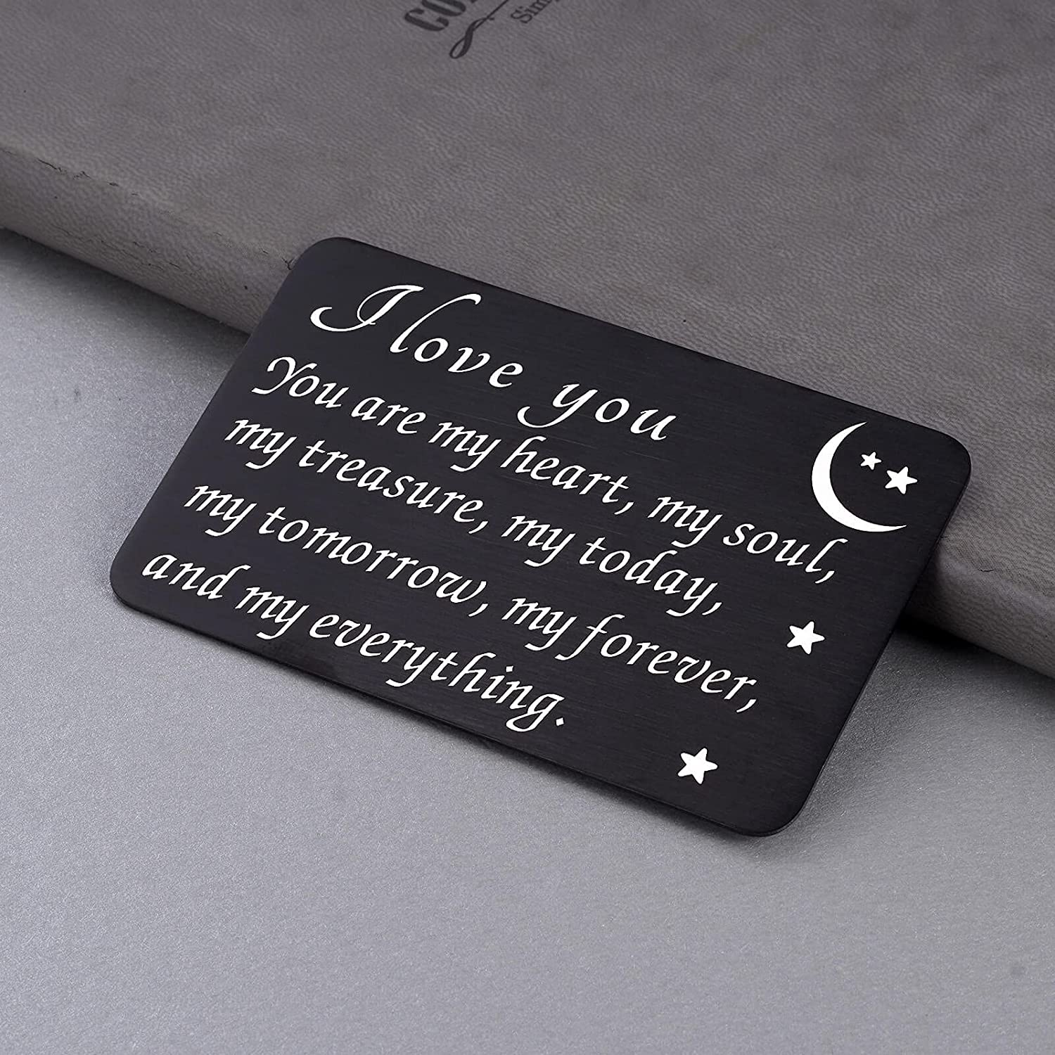 Engraved Steel Wallet Card Insert For Him