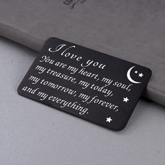 Engraved Steel Wallet Card Insert For Him