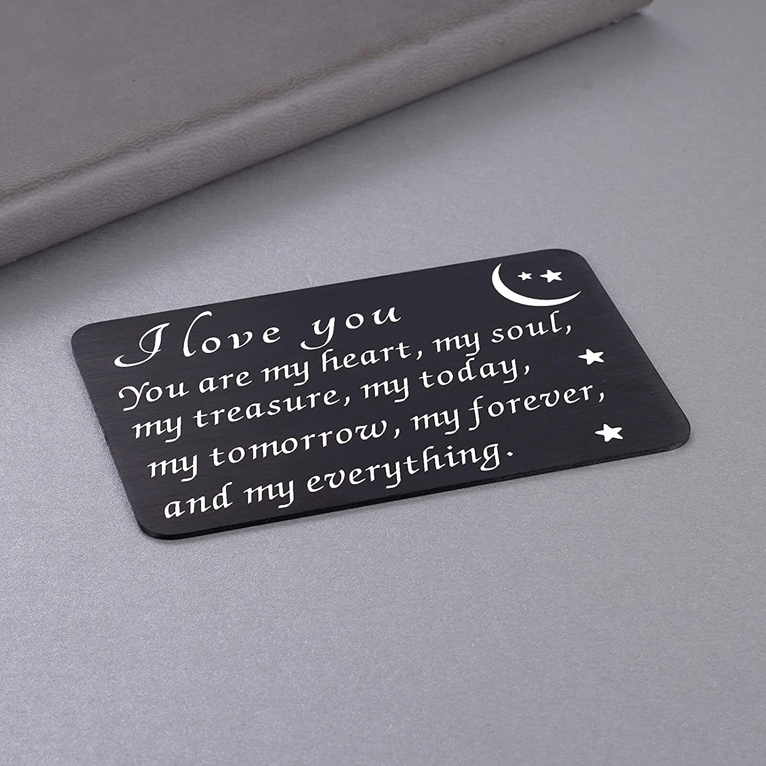 Engraved Steel Wallet Card Insert For Him