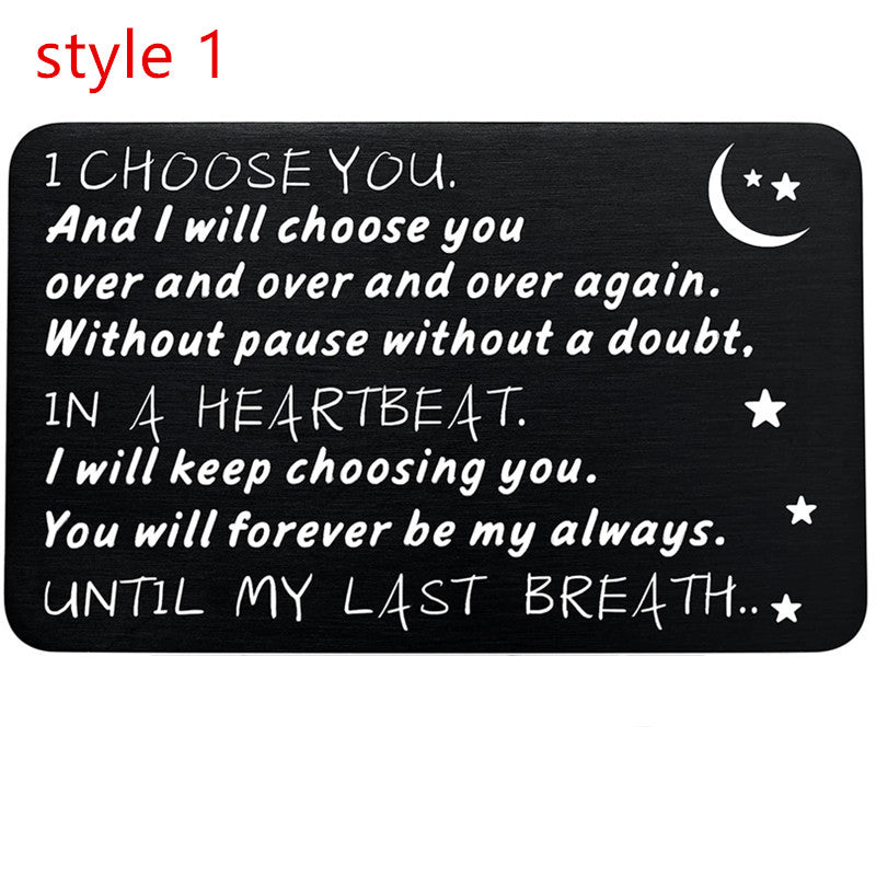 Engraved Steel Wallet Card Insert For Him
