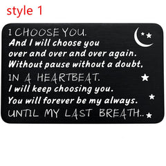 Engraved Steel Wallet Card Insert For Him