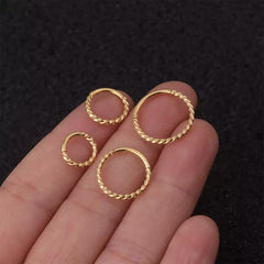 Stainless Steel Seamless Nose Clicker Ring 6-12mm Unisex Punk Hoop Earrings