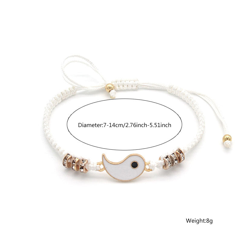 2pcs Minimalist Braided Tai Chi Bracelet For Men Daily Decoration Gift