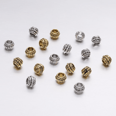30pcs Golden Silver Plated Spacer Bead Big Hole Jewelry Making Findings