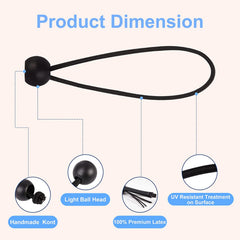 25 Heavy Duty Ball Bungee Cords for Shelter Gazebo Camping Tent Cargo