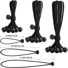 25 Heavy Duty Ball Bungee Cords for Shelter Gazebo Camping Tent Cargo