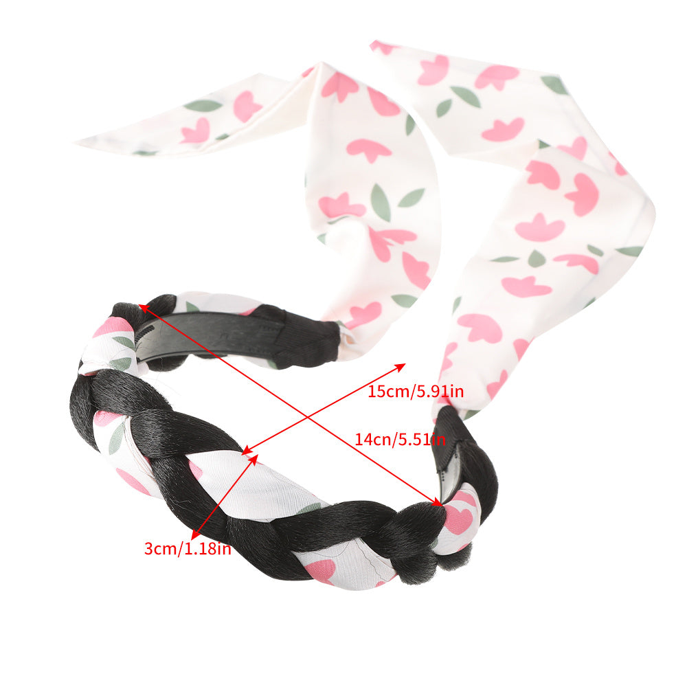 Floral Print Headband Sweet Headdress Style Head Hoop for Women Girls