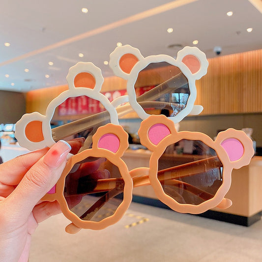 Kids Bear Ear Retro Cartoon Glasses Outdoor Accessories for Boys