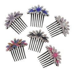 Retro Rhinestone Flower Hair Comb Solid Hair Claw Hair Accessories