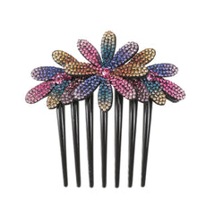 Retro Rhinestone Flower Hair Comb Solid Hair Claw Hair Accessories
