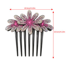 Retro Rhinestone Flower Hair Comb Solid Hair Claw Hair Accessories