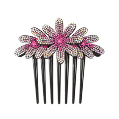 Retro Rhinestone Flower Hair Comb Solid Hair Claw Hair Accessories