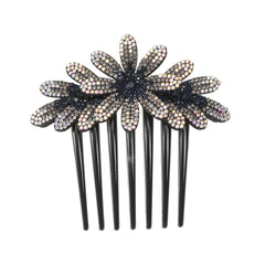 Retro Rhinestone Flower Hair Comb Solid Hair Claw Hair Accessories