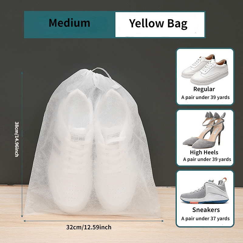 5pcs Portable Shoe Storage Bag Non Woven Fabric Dust Proof Travel Pouch