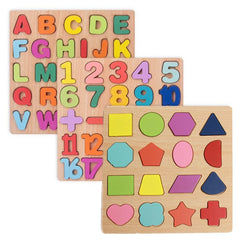 Wooden Alphabet Puzzle for Kids - Early Education Building Blocks