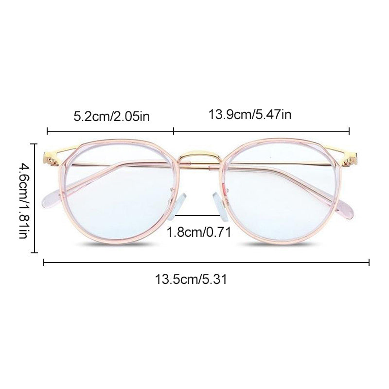 Square Anti Light Glasses Metal Frame Clear Lens Hollow Glasses