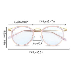Square Anti Light Glasses Metal Frame Clear Lens Hollow Glasses