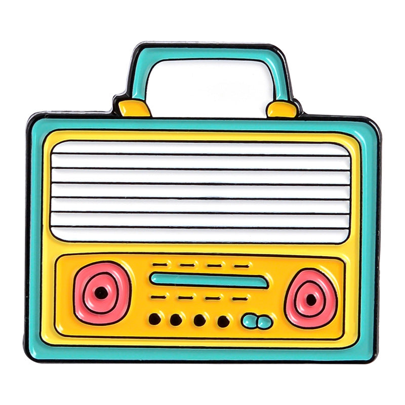 Cartoon Radio Brooch For Men