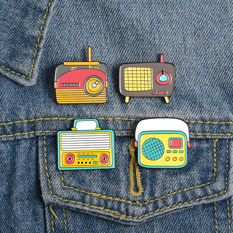 Cartoon Radio Brooch For Men