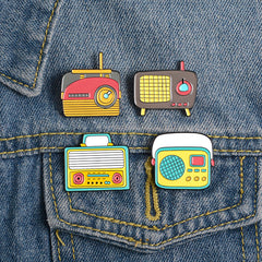 Cartoon Radio Brooch For Men