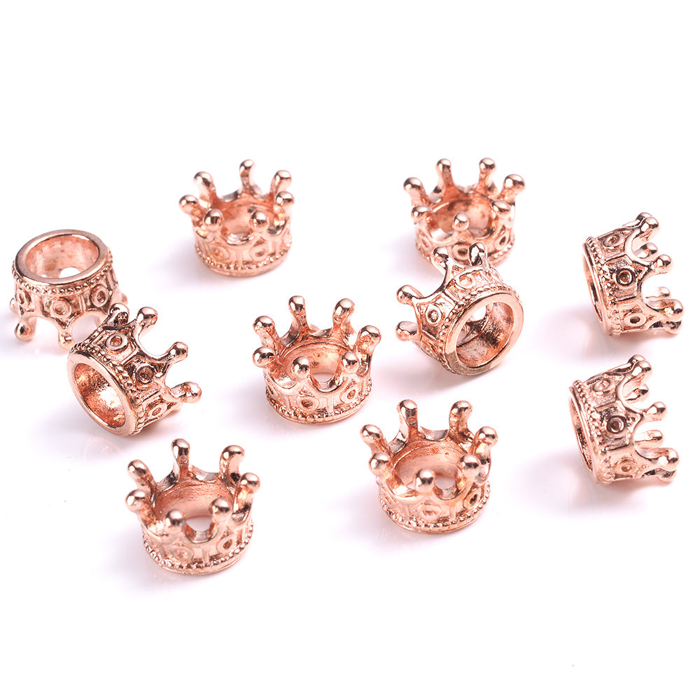 10pcs Vintage Crown Spacer Beads For Jewelry Making DIY Bracelet Accessories