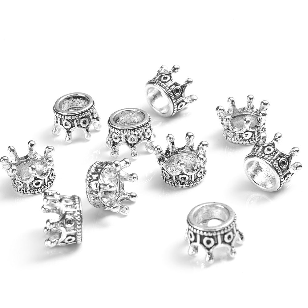10pcs Vintage Crown Spacer Beads For Jewelry Making DIY Bracelet Accessories