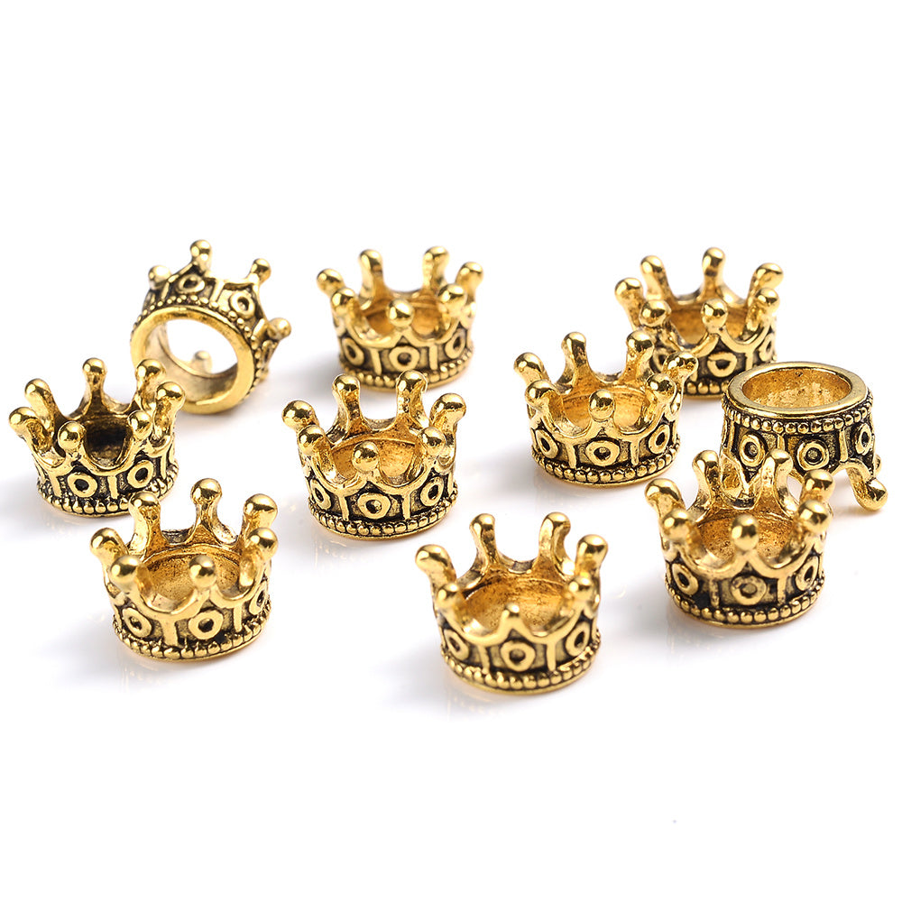10pcs Vintage Crown Spacer Beads For Jewelry Making DIY Bracelet Accessories