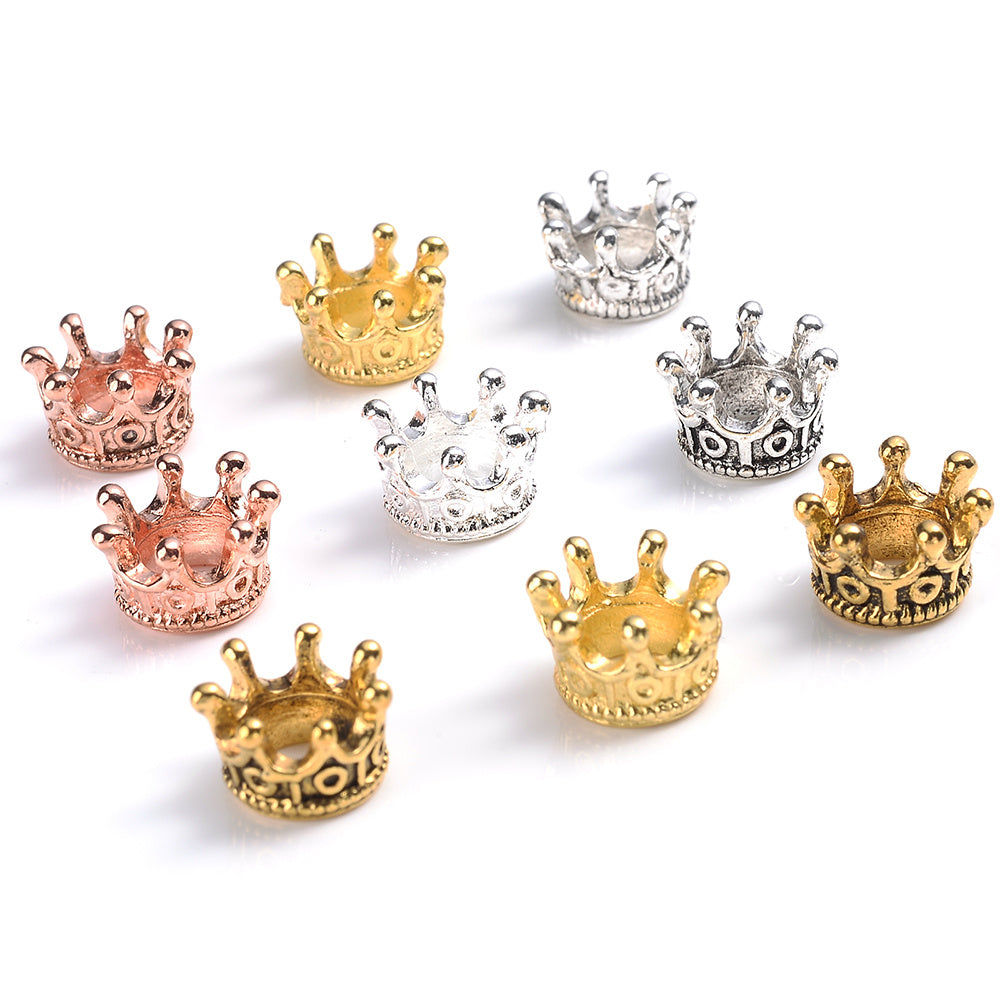 10pcs Vintage Crown Spacer Beads For Jewelry Making DIY Bracelet Accessories