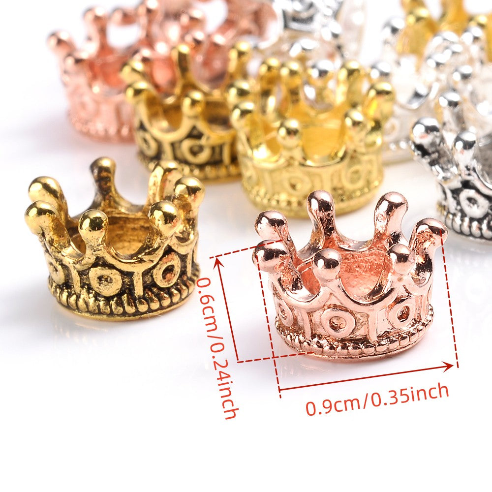 10pcs Vintage Crown Spacer Beads For Jewelry Making DIY Bracelet Accessories