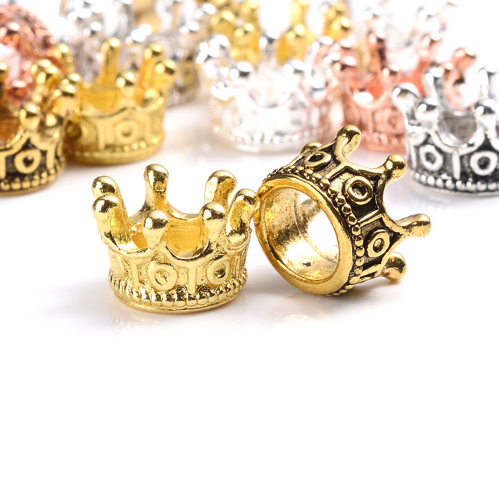 10pcs Vintage Crown Spacer Beads For Jewelry Making DIY Bracelet Accessories